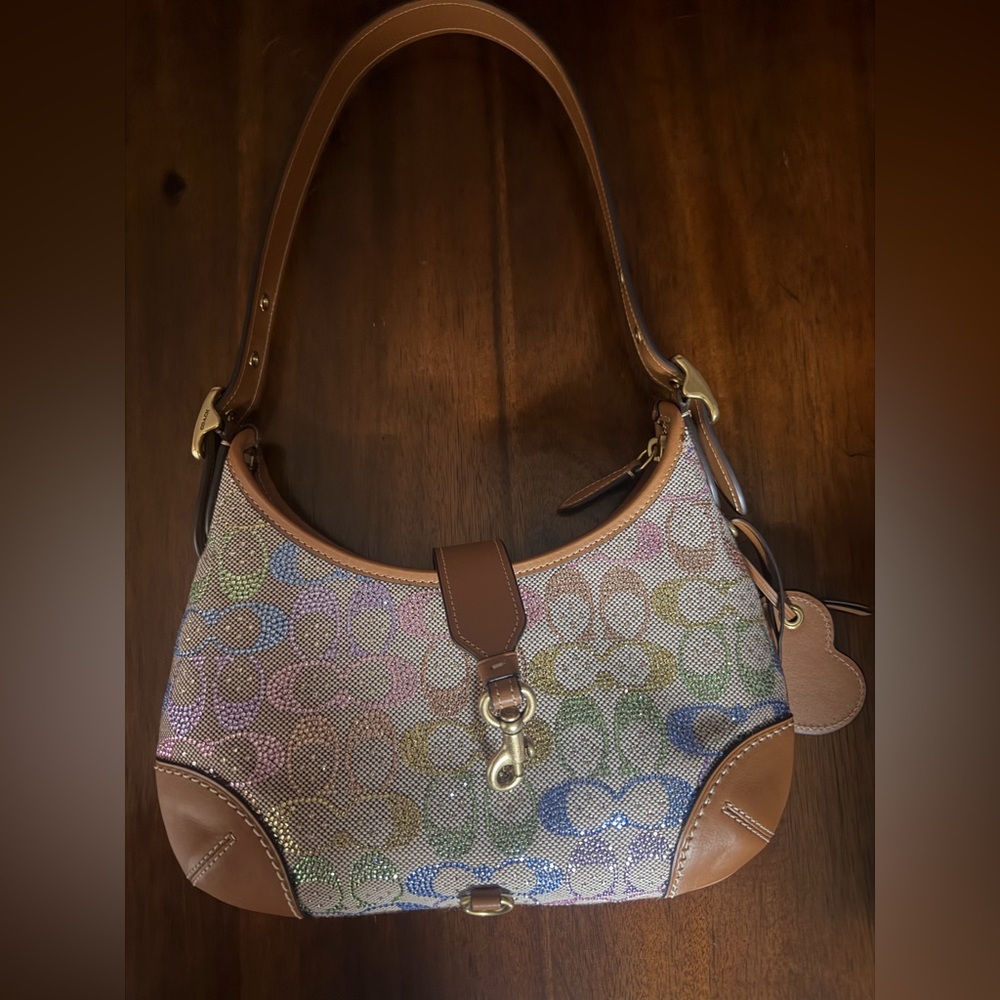 Coach Hobo in Multicolor Signature Canvas with Saddle Brown Leather Trim - Picture 4 of 16